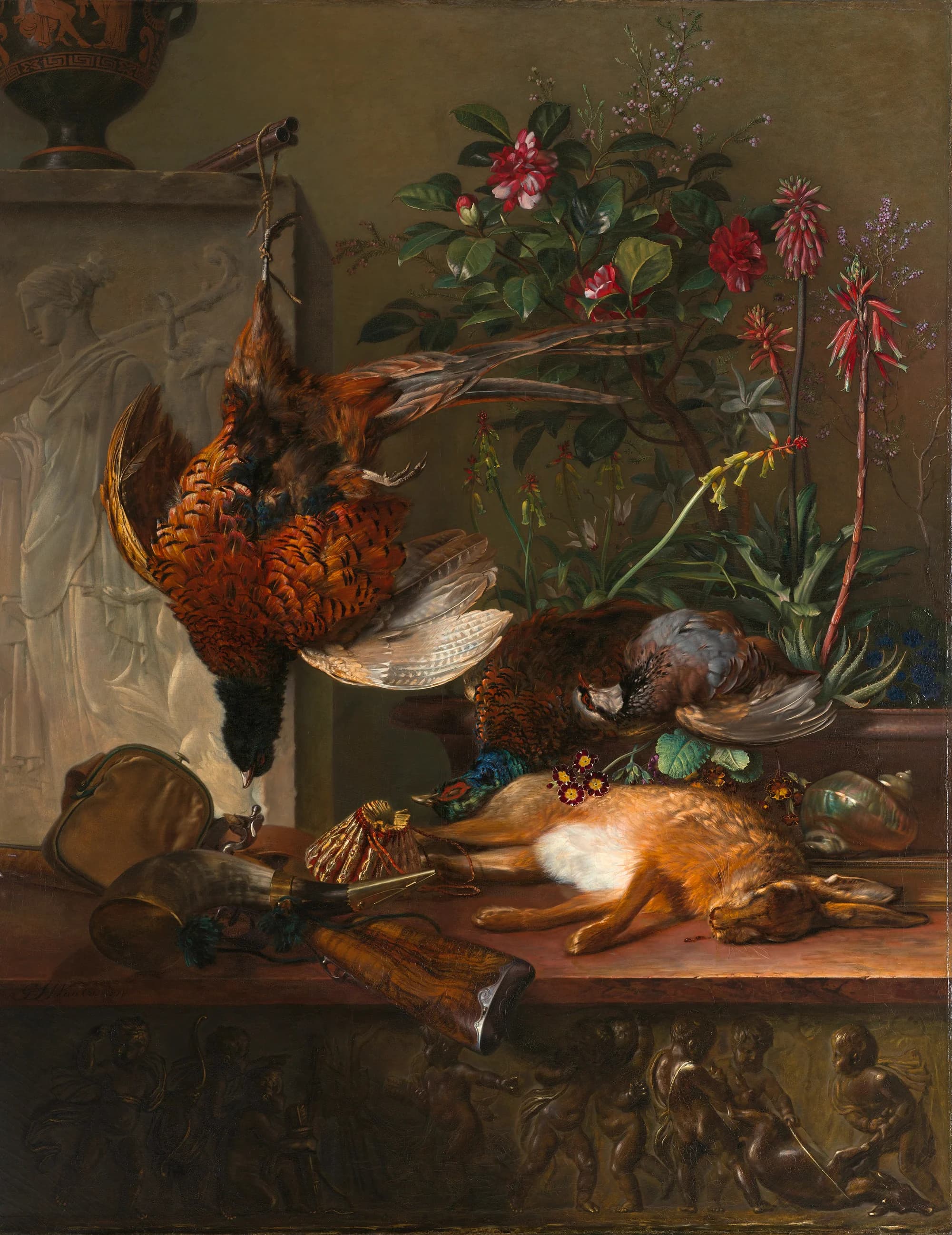 Still Life with Game and a Greek Stele
